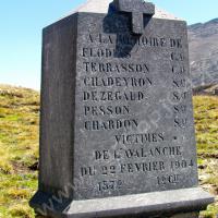 Stèle en mémoire de six militaires du 157e RI victimes d’une avalanche (22 février 1904)